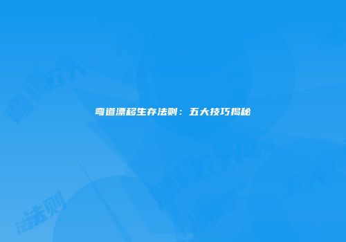 弯道漂移生存法则：五大技巧揭秘