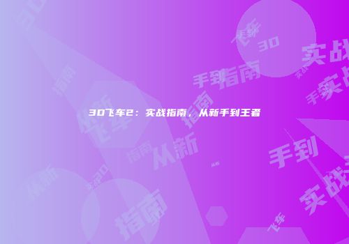 3D飞车2：实战指南，从新手到王者