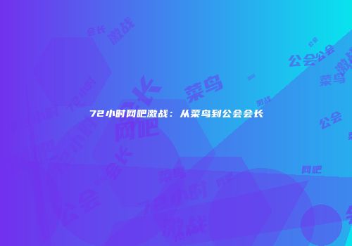 72小时网吧激战：从菜鸟到公会会长