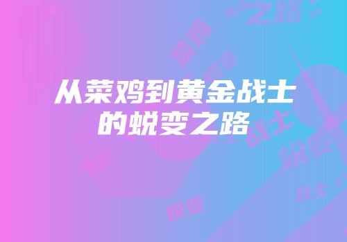 从菜鸡到黄金战士的蜕变之路