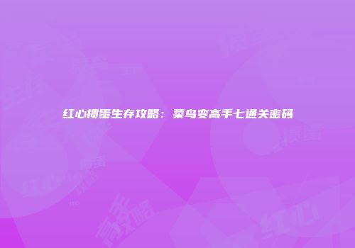 红心掼蛋生存攻略：菜鸟变高手七通关密码