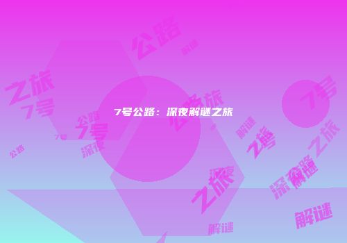 7号公路：深夜解谜之旅