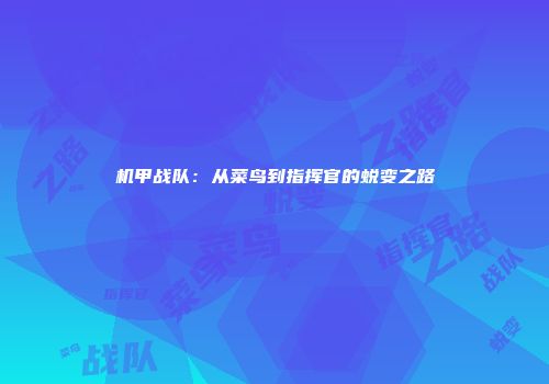 机甲战队：从菜鸟到指挥官的蜕变之路