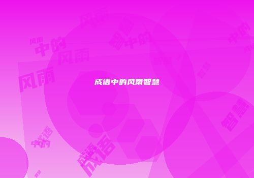 成语中的风雨智慧