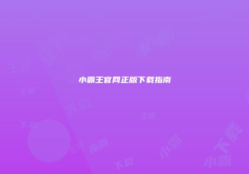 小霸王官网正版下载指南