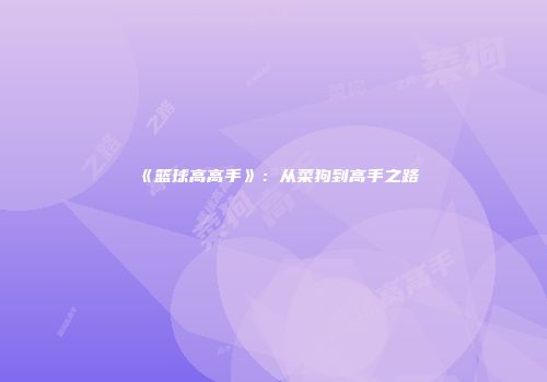 《篮球高高手》:从菜狗到高手之路