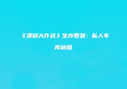 《漂移大作战》生存智慧：私人车库秘籍