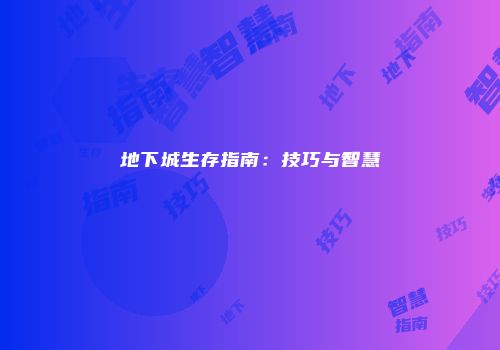 地下城生存指南：技巧与智慧
