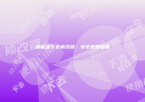 爸爸活下去修改器：安全使用指南