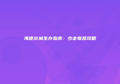 海德尔城生存指南：少走弯路攻略