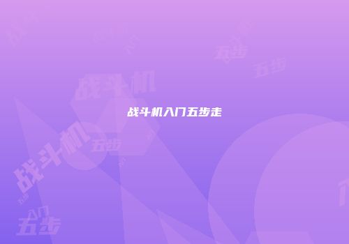 战斗机入门五步走