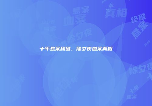 十年悬案终破，除夕夜血案真相