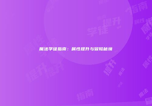 魔法学徒指南：属性提升与冒险秘境