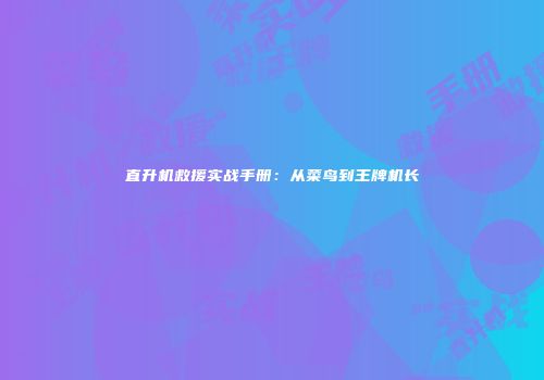 直升机救援实战手册：从菜鸟到王牌机长