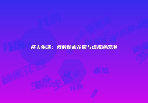 托卡生活:我的秘密花园与虚拟避风港