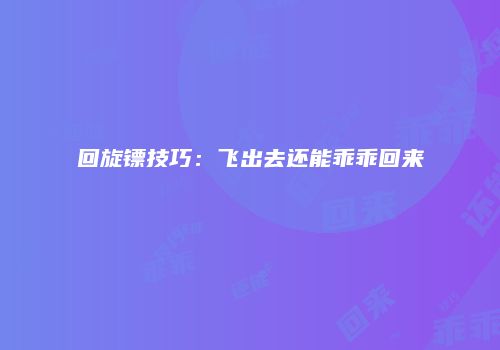 回旋镖技巧：飞出去还能乖乖回来