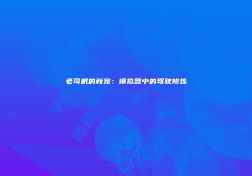 老司机的新宠：模拟器中的驾驶修炼