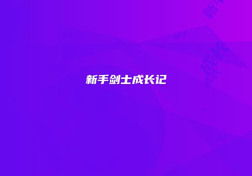新手剑士成长记