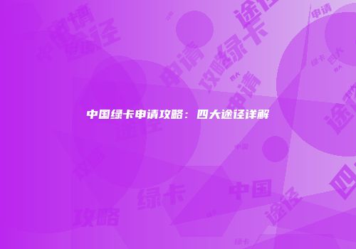 中国绿卡申请攻略：四大途径详解
