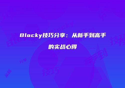 Blocky技巧分享：从新手到高手的实战心得