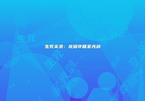 生死实录：龙塔夺回圣光剑