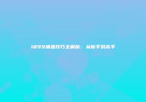 1899捕鱼技巧全解析:从新手到高手