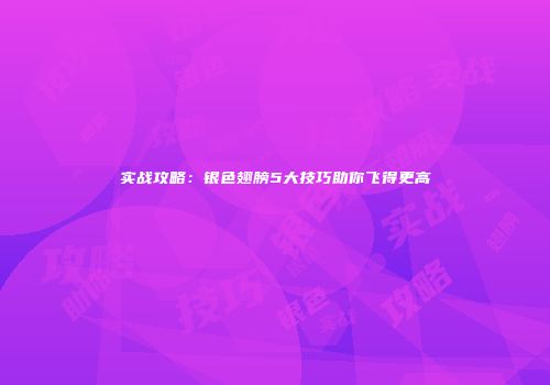 实战攻略：银色翅膀5大技巧助你飞得更高