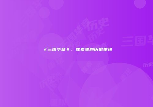 《三国华章》:像素里的历史重现